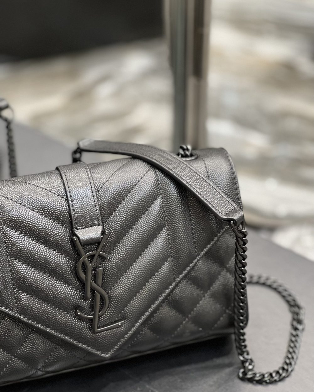 [REP 1:1] Saint Laurent Small Bag Black In Mix Matelasse For Women 8.2in/21cm YSL 600195BOW981000