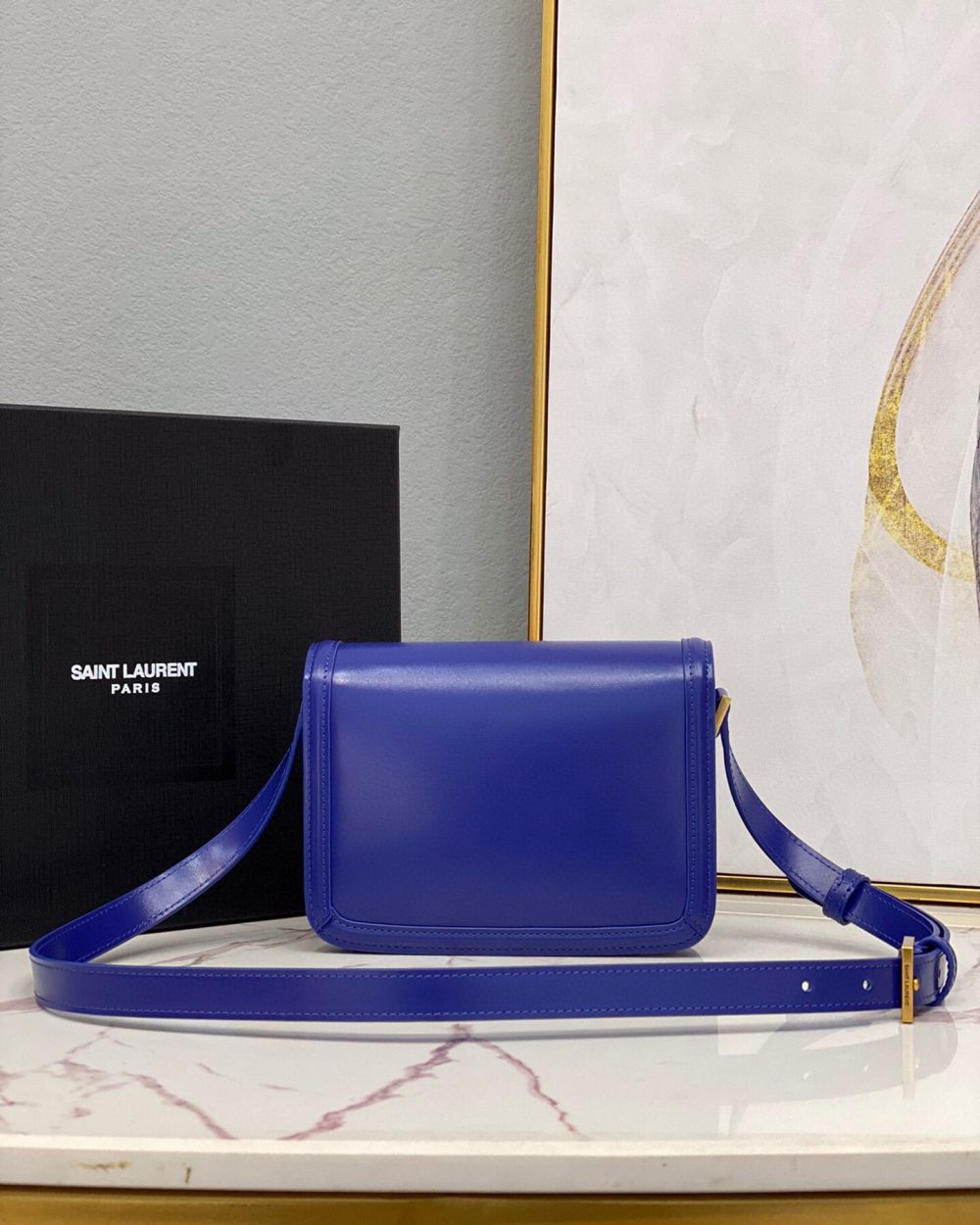 [REP 1:1] Saint Laurent Solferino Medium Satchel In Box Navy Blue For Women 9in/23cm YSL 6343050SX0W4147