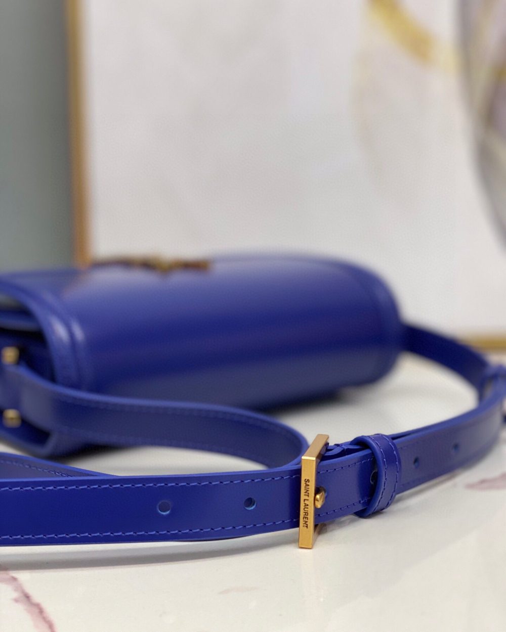 [REP 1:1] Saint Laurent Solferino Medium Satchel In Box Navy Blue For Women 9in/23cm YSL 6343050SX0W4147