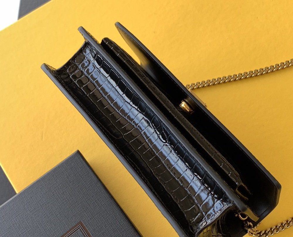 [REP 1:1] Saint Laurent Sunset Chain Bag With Gold Hardware For Women 7.4in/19cm YSL 533026DND1J1000