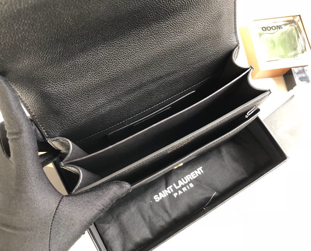 [REP 1:1] Saint Laurent Sunset Medium Chain Bag Black For Women 8.6in/22cm YSL 442906D420W1000