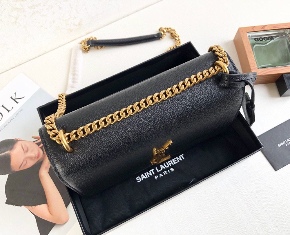 [REP 1:1] Saint Laurent Sunset Medium Chain Bag Black For Women 8.6in/22cm YSL 442906D420W1000