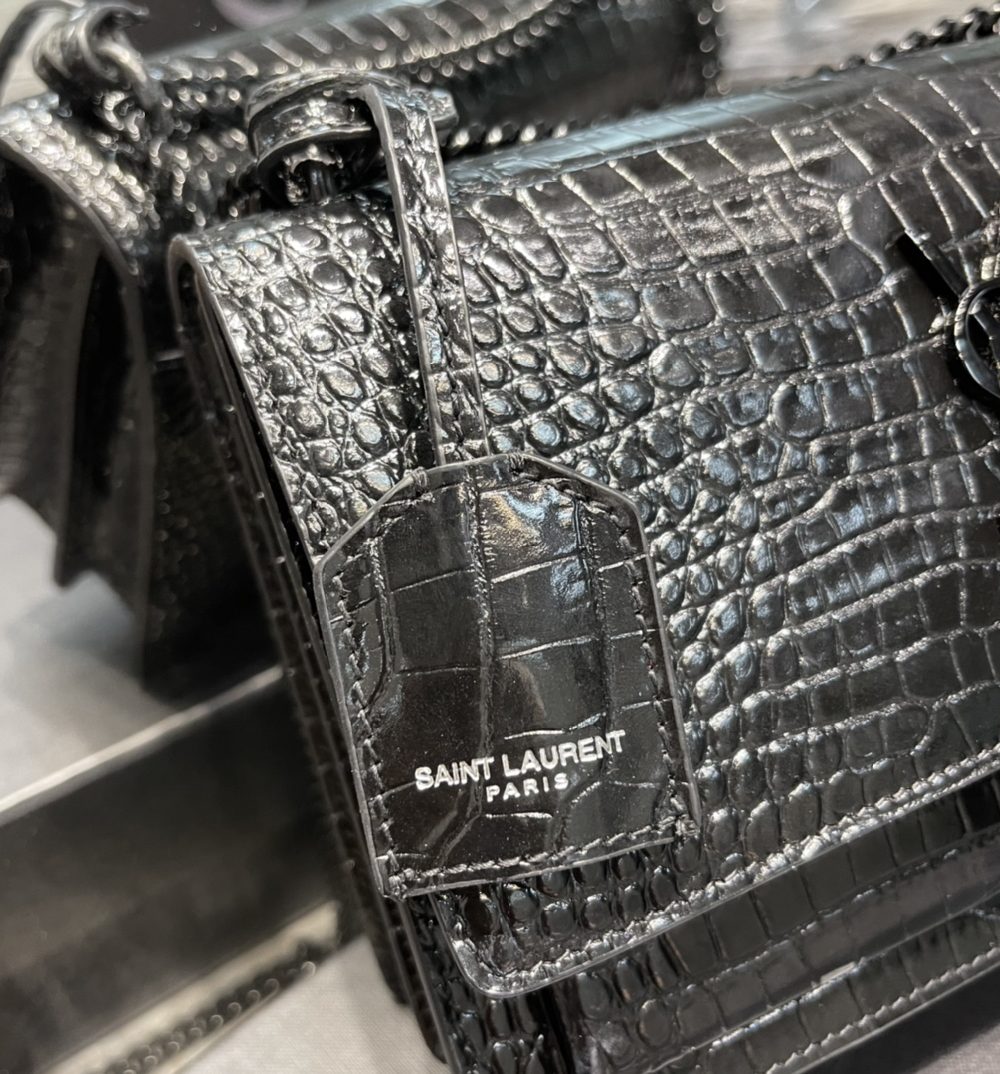 [REP 1:1] Saint Laurent Sunset Medium Chain Bag Black For Women 8.6in/22cm YSL 442906DND0U1000