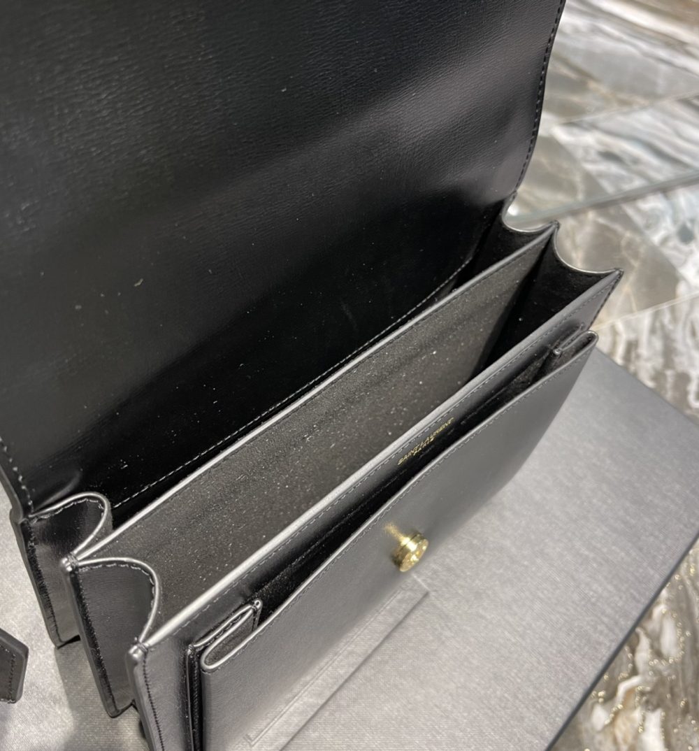 [REP 1:1] Saint Laurent Sunset Medium Chain Bag Black For Women 9.8in/22cm YSL