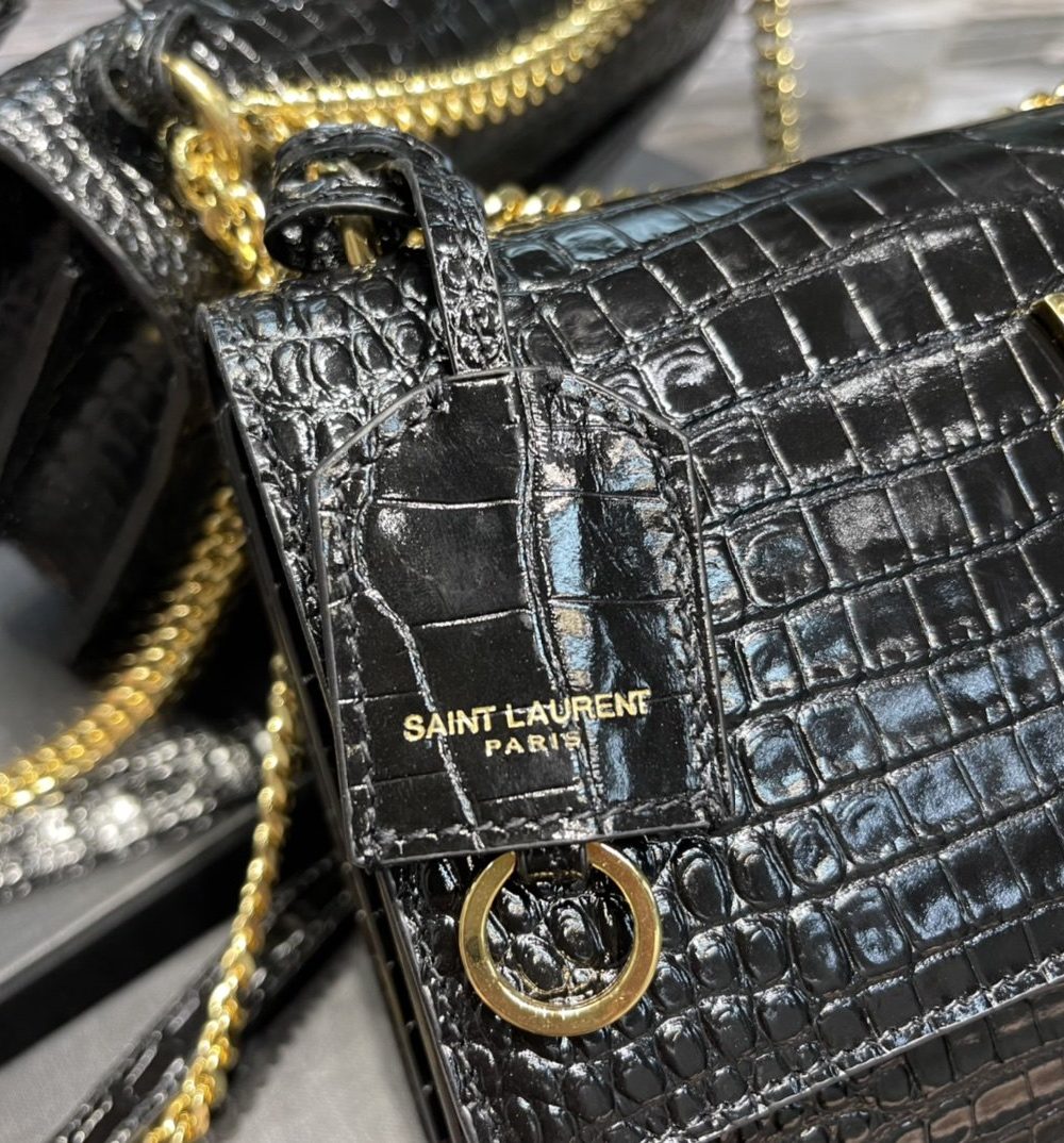 [REP 1:1] Saint Laurent Sunset Medium Chain Bag For Women 8.6in/22cm Black YSL 442906DND0J1000