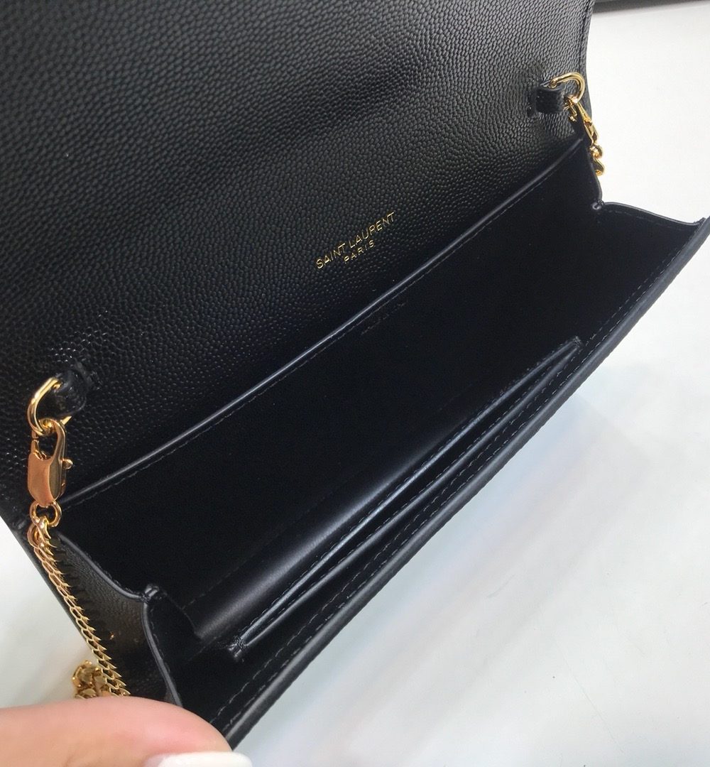 [REP 1:1] Saint Laurent Uptown Chain Wallet Black For Women 7.4in/19cm YSL 6077881GF0J1000
