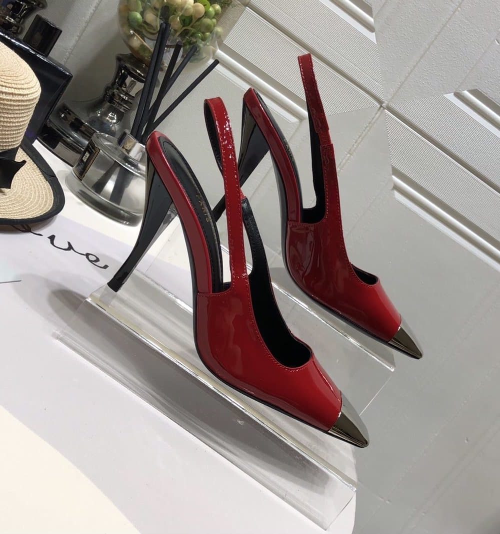 Saint Laurent Women's Blade Slingback Pumps Red For Women YSL