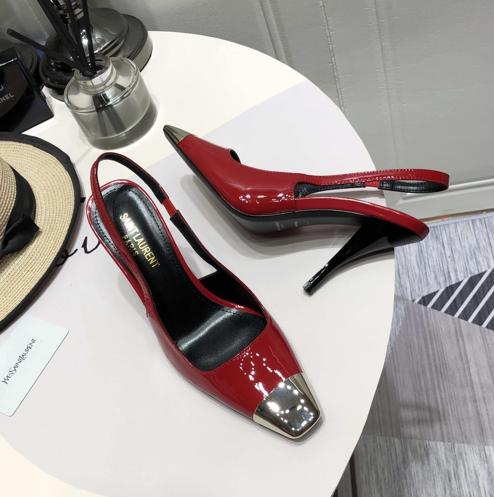 Saint Laurent Women's Blade Slingback Pumps Red For Women YSL - Image 2