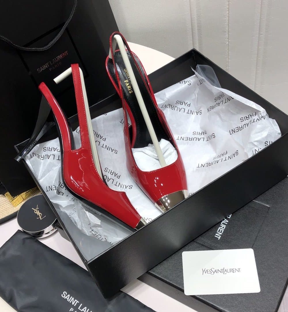 Saint Laurent Women's Blade Slingback Pumps Red For Women YSL