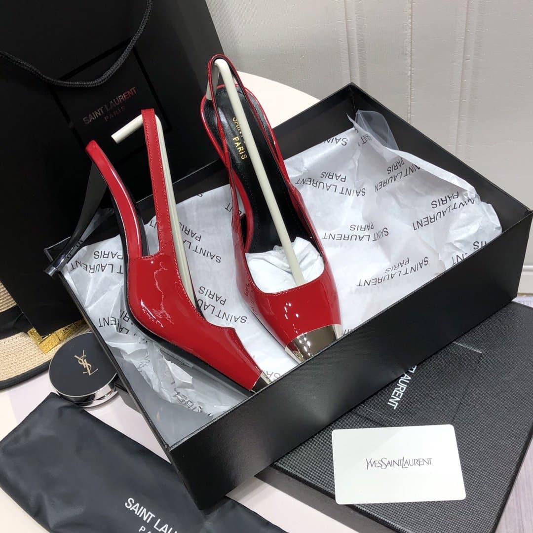 Saint Laurent Women's Blade Slingback Pumps Red For Women YSL - Image 7