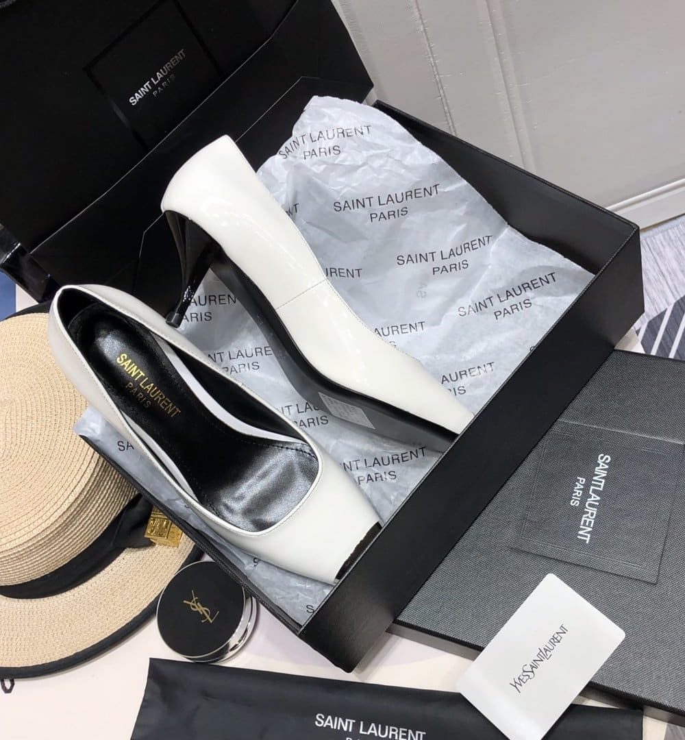 Saint Laurent Women's Blade Slingback Pumps White For Women YSL