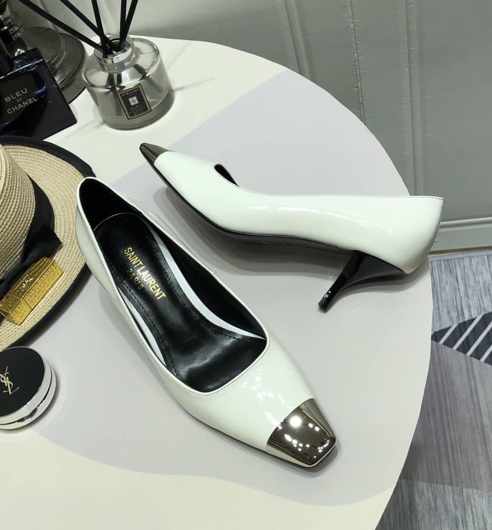 Saint Laurent Women's Blade Slingback Pumps White For Women YSL