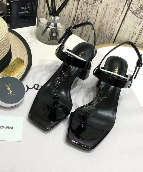 Saint Laurent Women's Cassandra Heeled Sandals Black For Women YSL