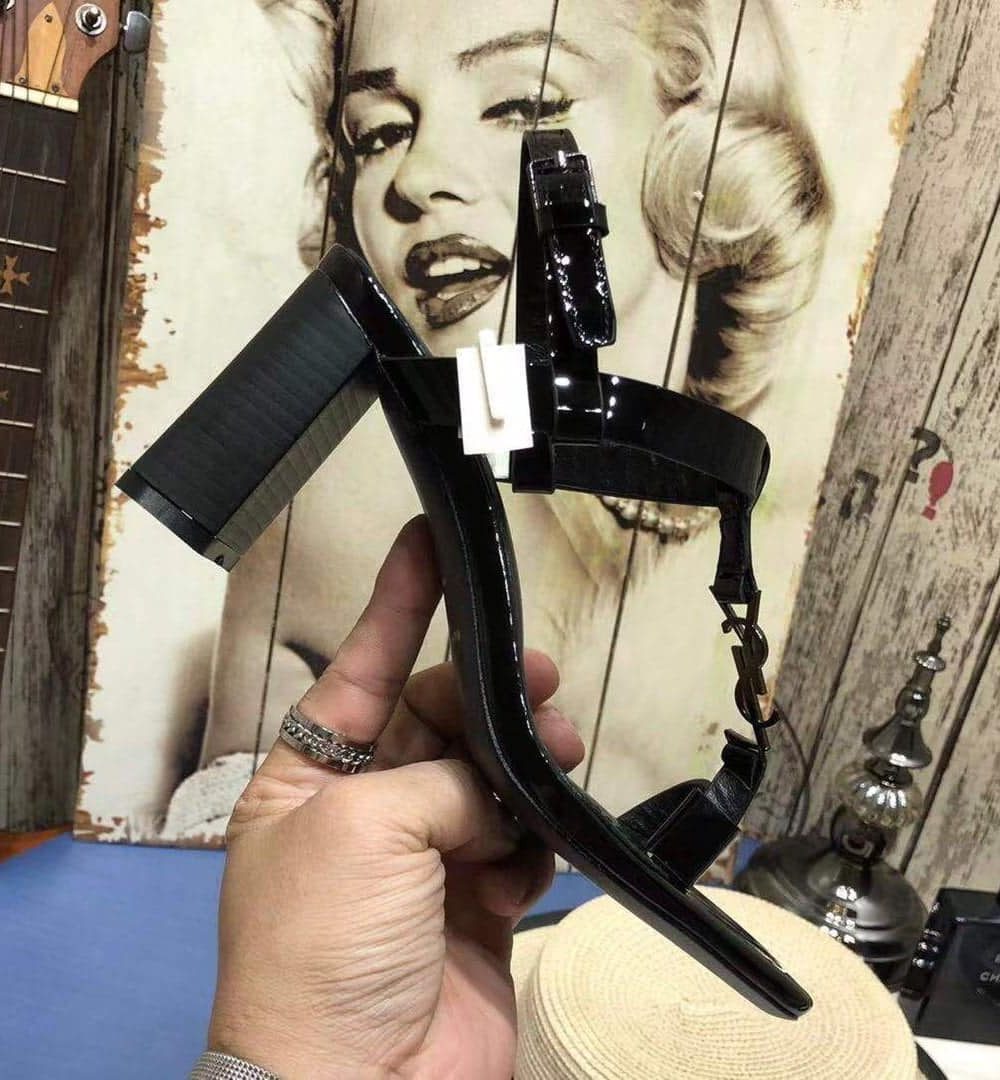 Saint Laurent Women's Cassandra Heeled Sandals Black For Women YSL