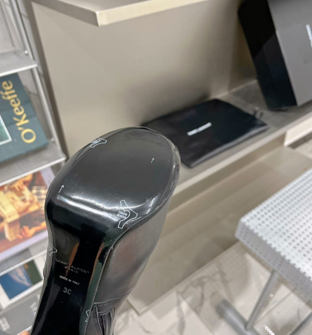 Saint Laurent Women's Cherry Buckle Platform Booties Black For Women YSL 6876621Y8001000