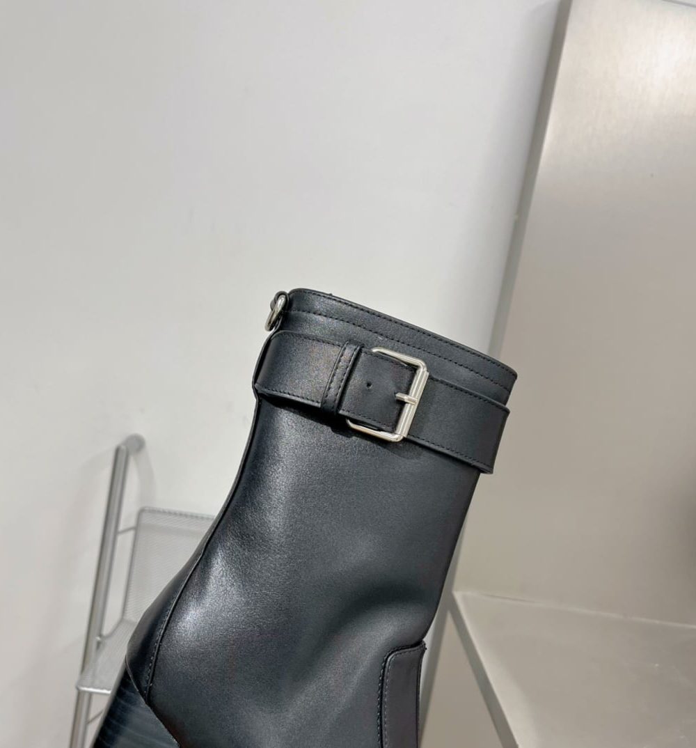 Saint Laurent Women's Cherry Buckle Platform Booties Black For Women YSL 6876621Y8001000