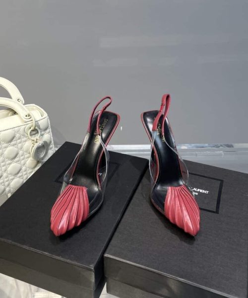 Saint Laurent Women's Chica Slingback Pumps Dark Pink For Women YSL