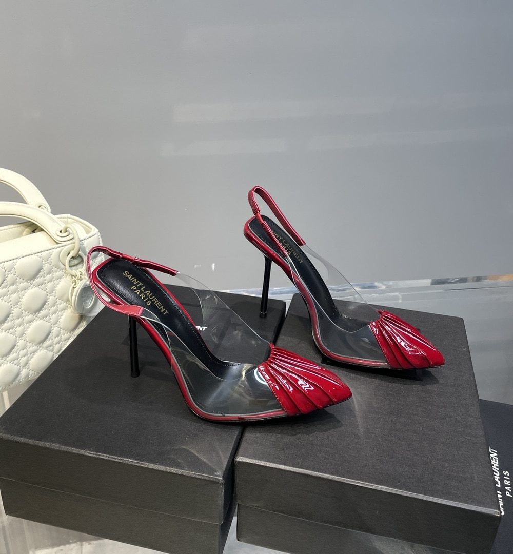 Saint Laurent Women's Chica Slingback Pumps Red For Women YSL
