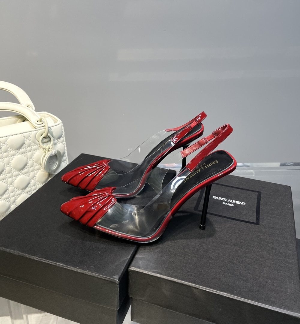 Saint Laurent Women's Chica Slingback Pumps Red For Women YSL