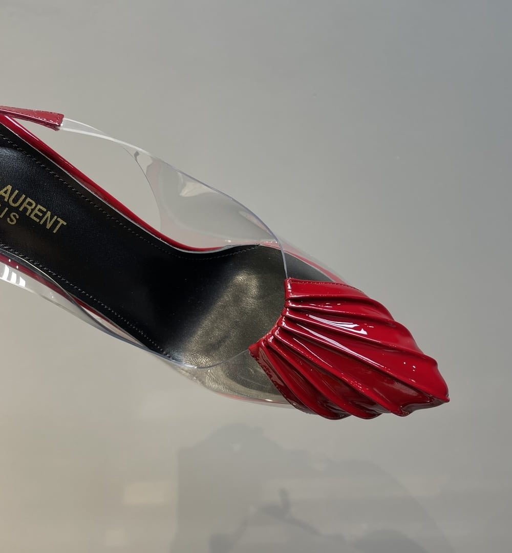 Saint Laurent Women's Chica Slingback Pumps Red For Women YSL