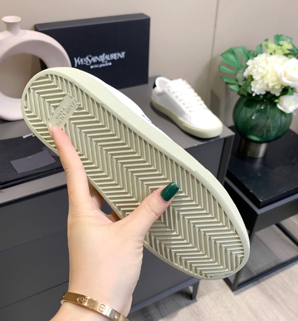 Saint Laurent Women's Court Classic Sl/06 Embroidered Sneakers White For Women YSL 61064908G109061