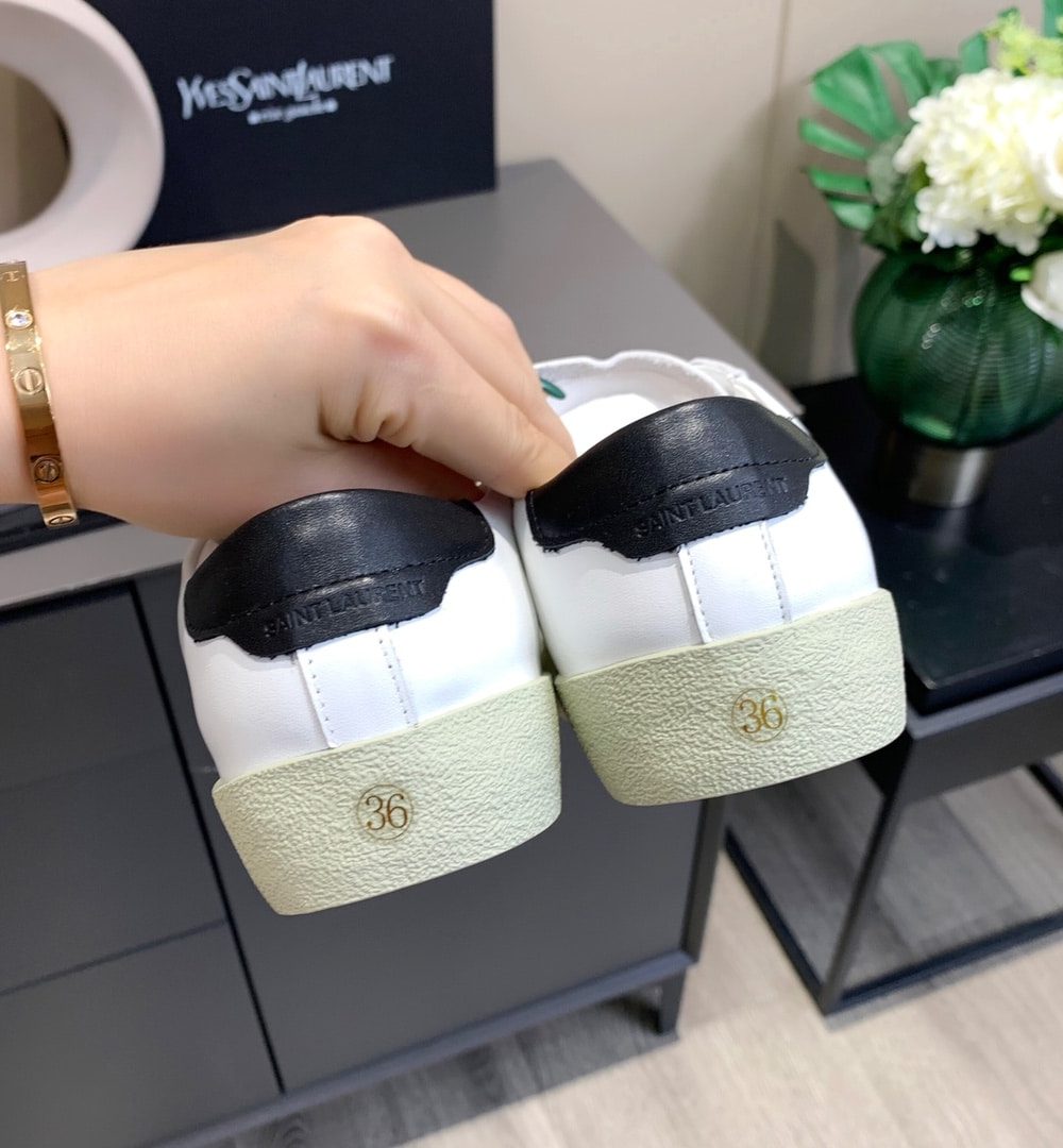 Saint Laurent Women's Court Classic Sl/06 Embroidered Sneakers White For Women YSL 61064908G109061