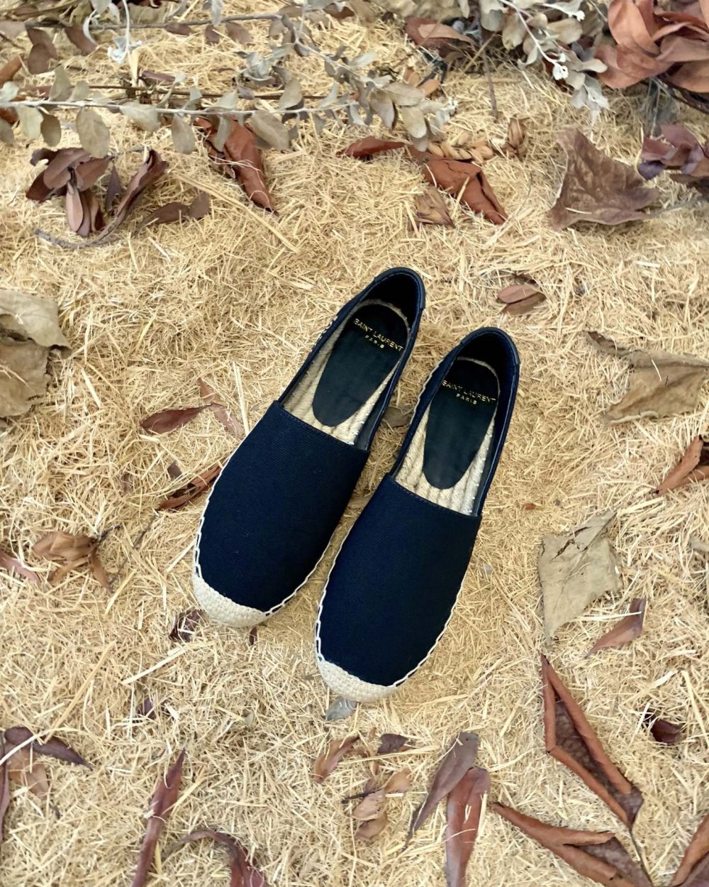 Saint Laurent Women's Saint Laurent Embroidered Espadrilles Black For Women YSL