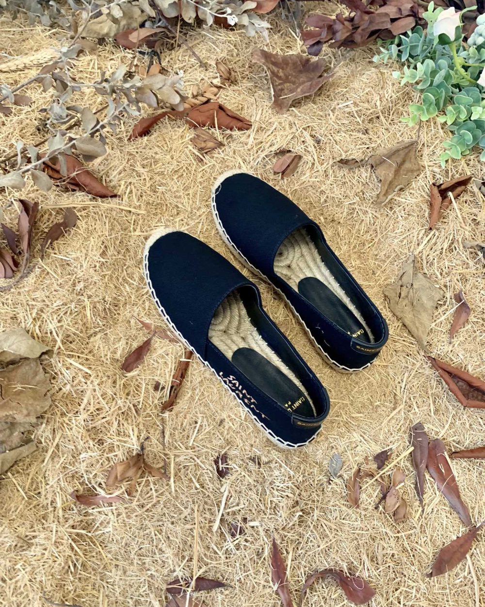 Saint Laurent Women's Saint Laurent Embroidered Espadrilles Black For Women YSL