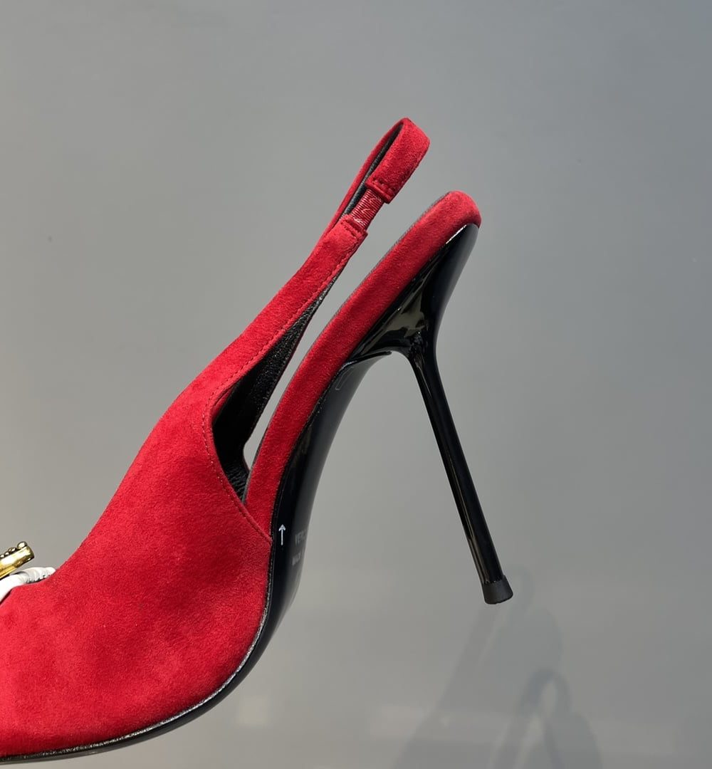 Saint Laurent Women's Silk Slingback Pumps Red For Women YSL