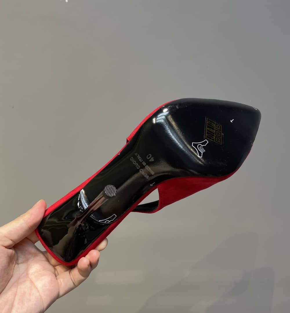 Saint Laurent Women's Silk Slingback Pumps Red For Women YSL