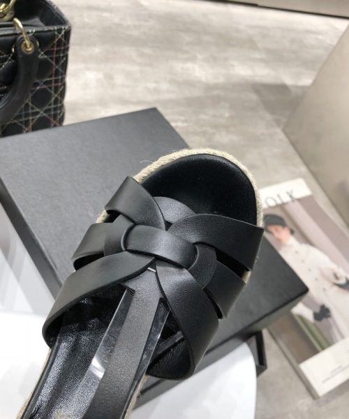 Saint Laurent Women's Tribute Espadrilles Wedge Black For Women YSL