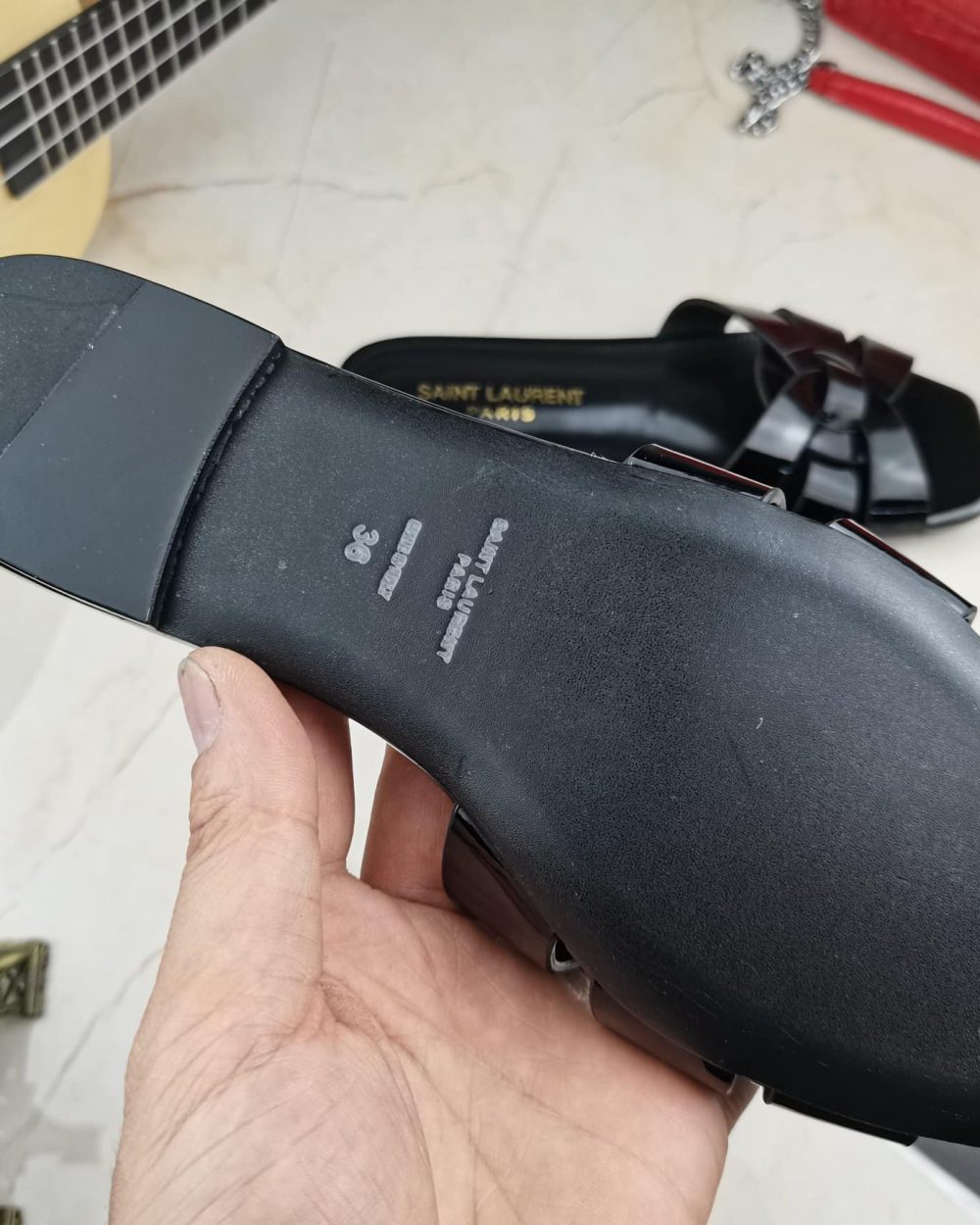 Saint Laurent Women's Tribute Flat Mules Black For Women YSL 571952B8I001000