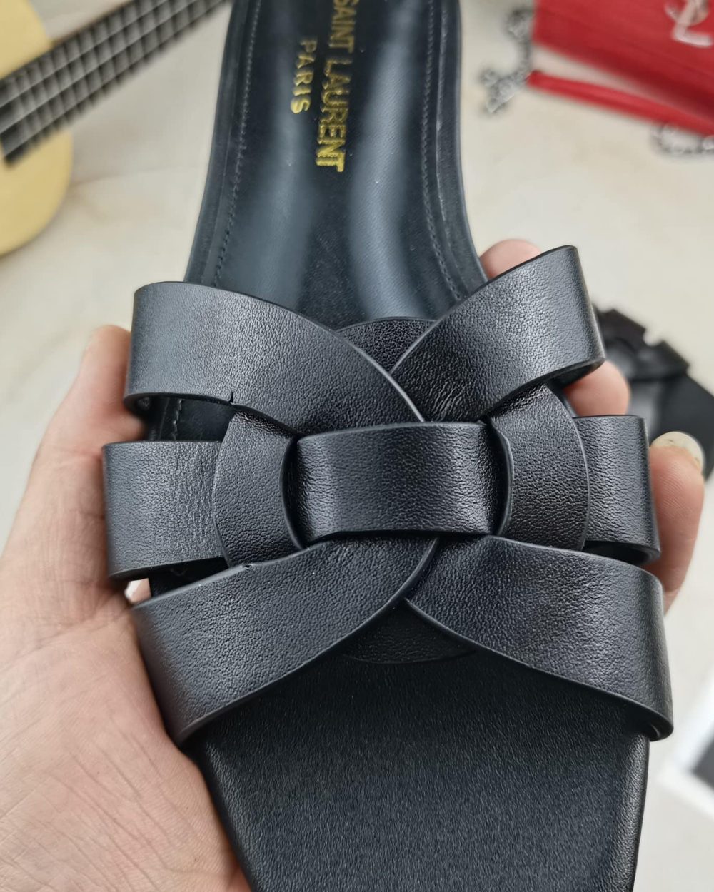 Saint Laurent Women's Tribute Flat Mules Black For Women YSL 571952BDA001000