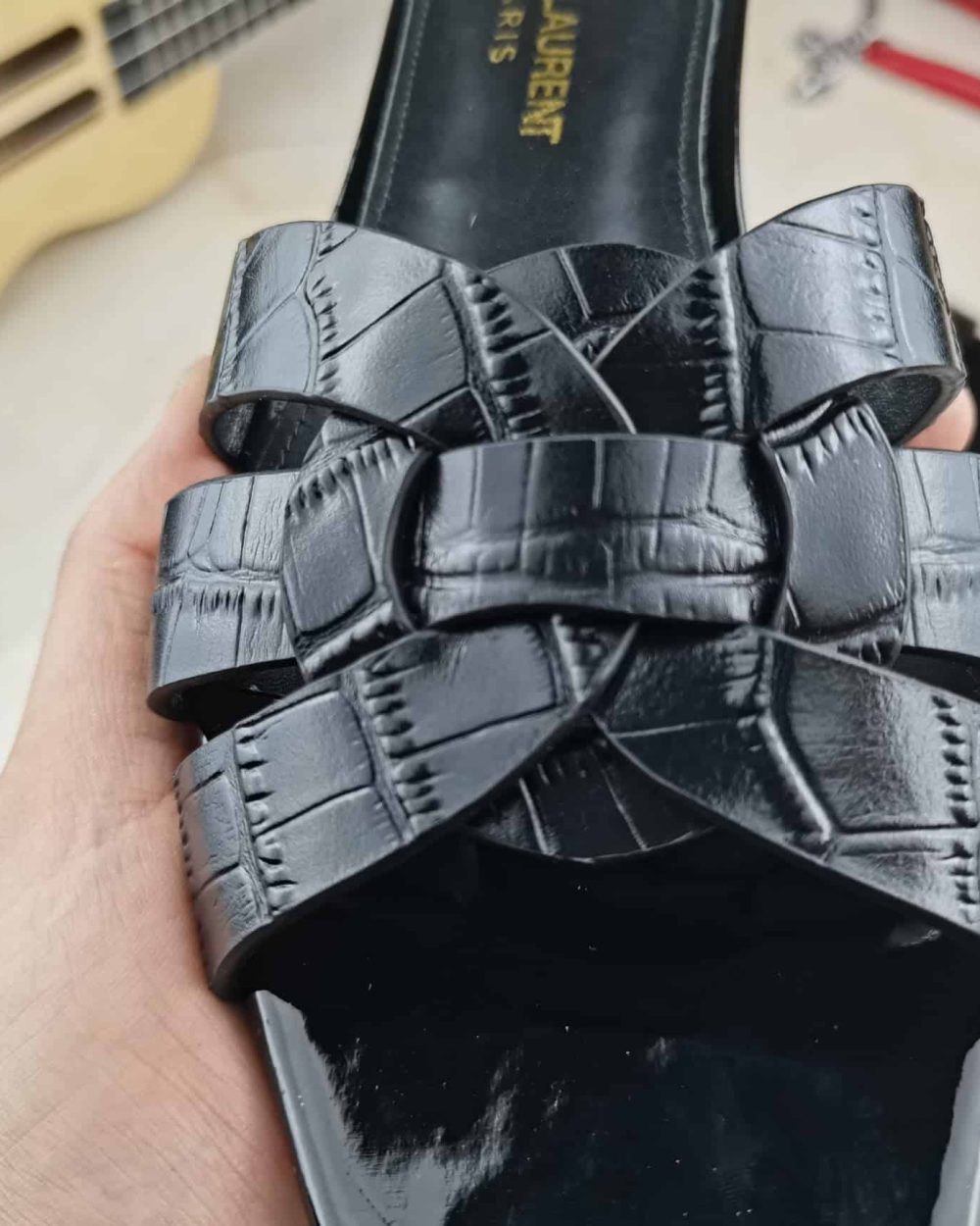 Saint Laurent Women's Tribute Flat Mules Black For Women YSL