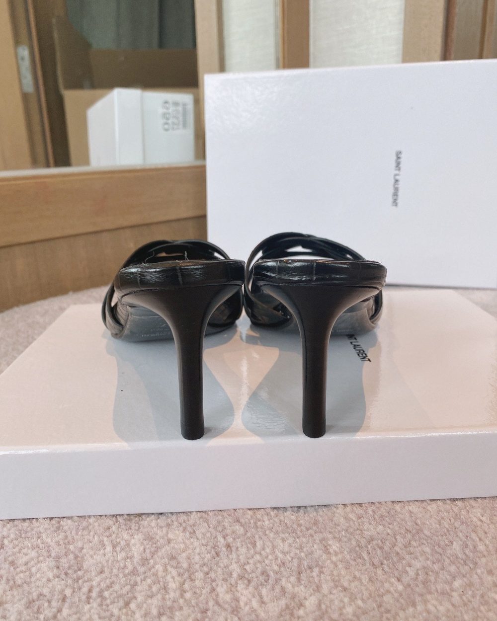 Saint Laurent Women's Tribute Heeled Mules Black For Women YSL 6509861YQ001000