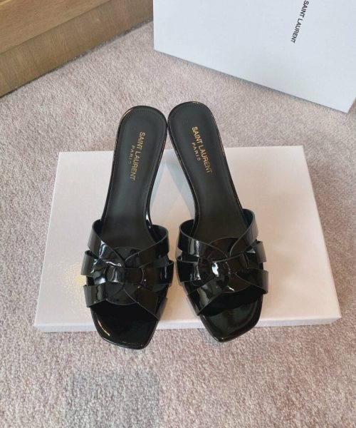 Saint Laurent Women's Tribute Heeled Mules Black For Women YSL 650986B8I001000