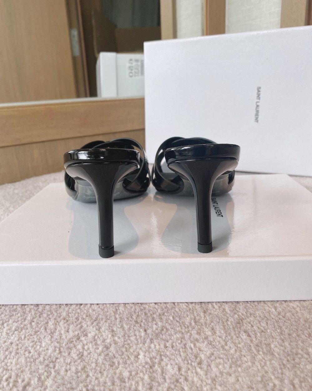 Saint Laurent Women's Tribute Heeled Mules Black For Women YSL 650986B8I001000