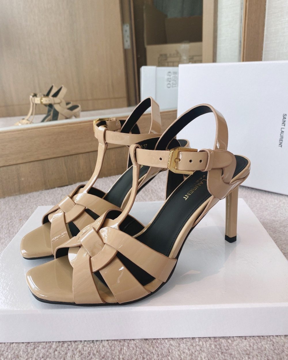 Saint Laurent Women's Tribute Sandals Beige For Women YSL