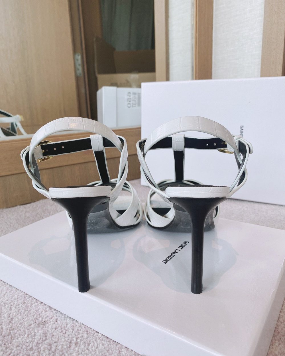 Saint Laurent Women's Tribute Sandals White For Women YSL