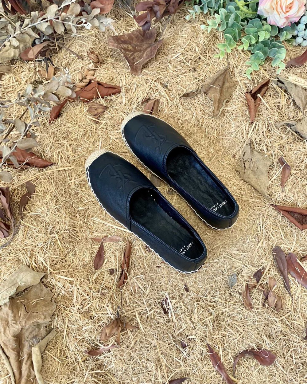 Saint Laurent Women's Ysl Embroidered Espadrilles Black For Women YSL 458573B34001000