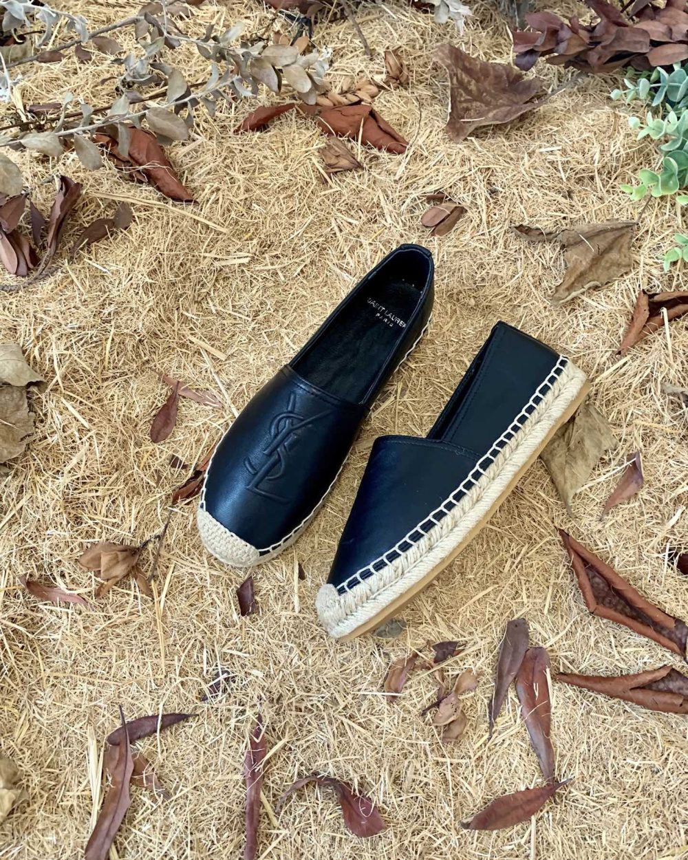 Saint Laurent Women's Ysl Embroidered Espadrilles Black For Women YSL 458573B34001000