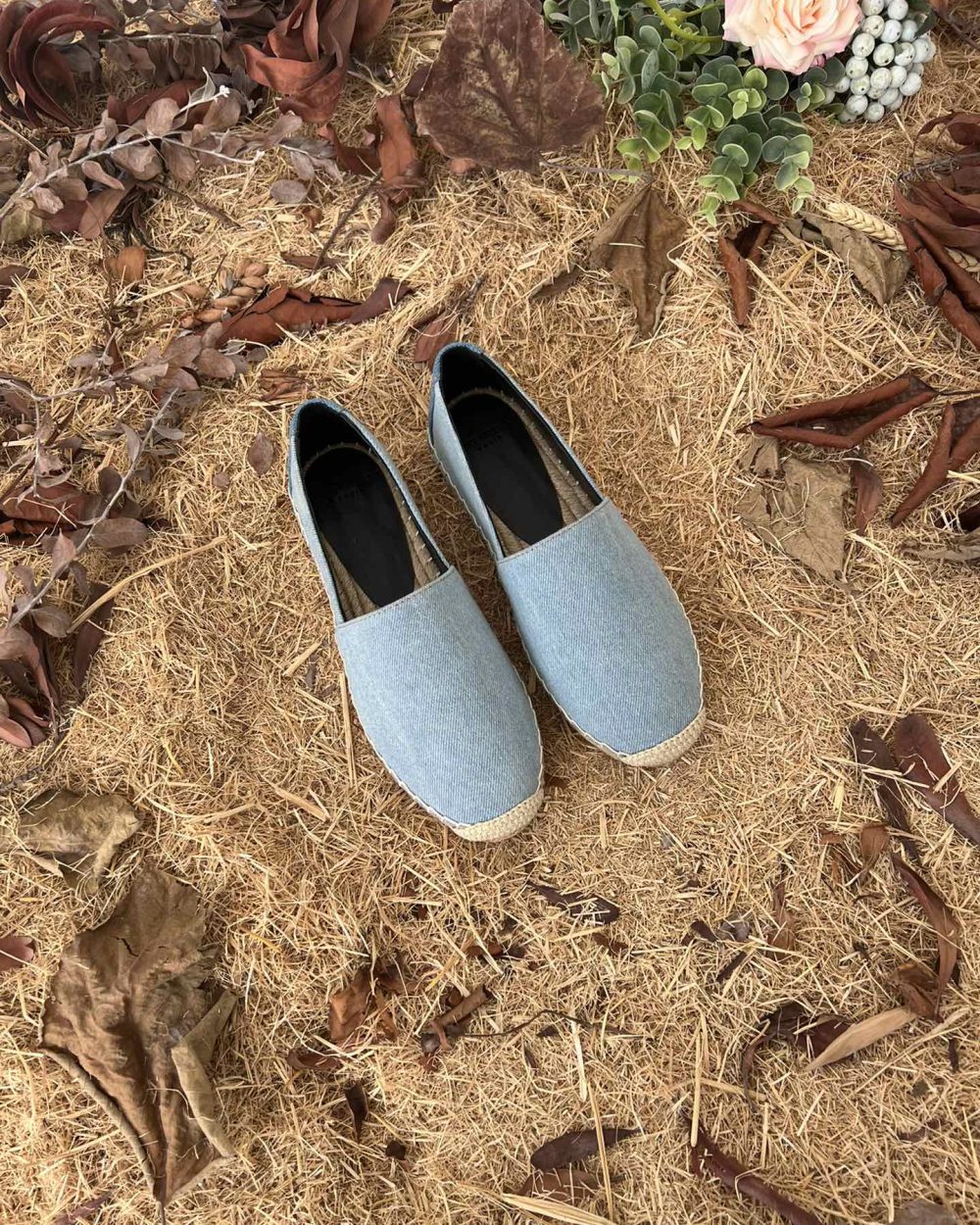 Saint Laurent Women's Ysl Embroidered Espadrilles Blue For Women YSL