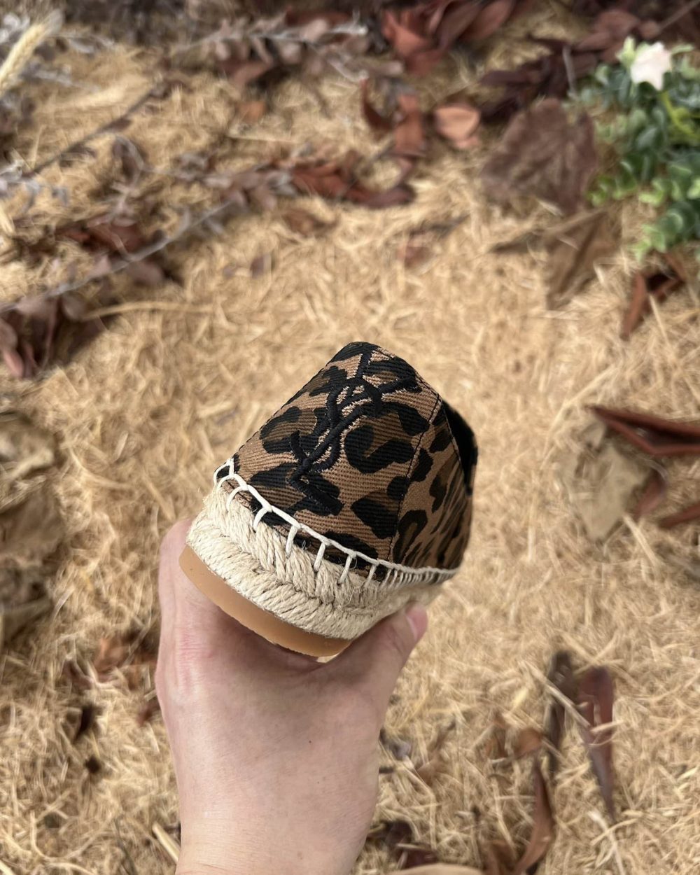 Saint Laurent Women's Ysl Embroidered Espadrilles Brown For Women YSL