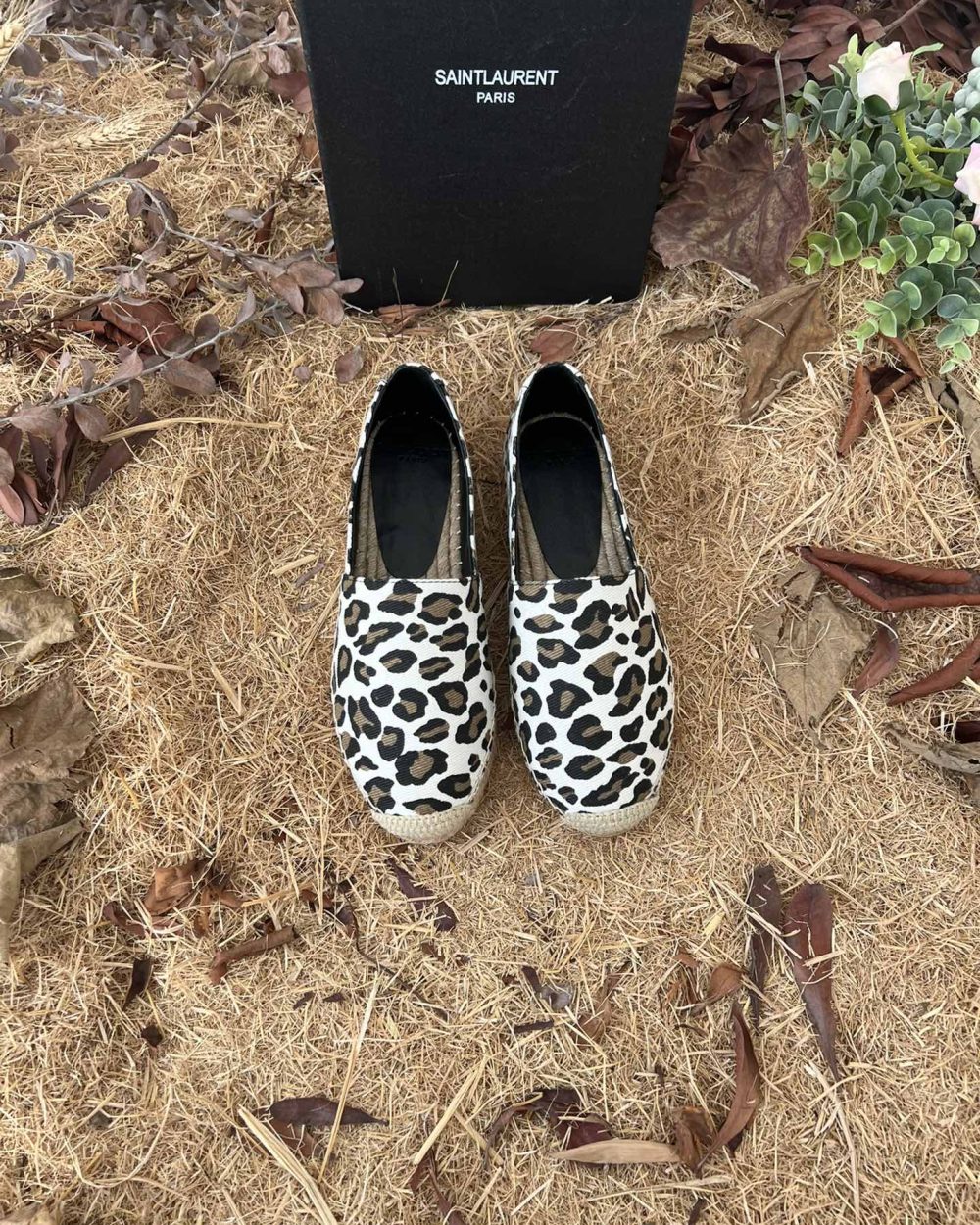 Saint Laurent Women's Ysl Embroidered Espadrilles White For Women YSL