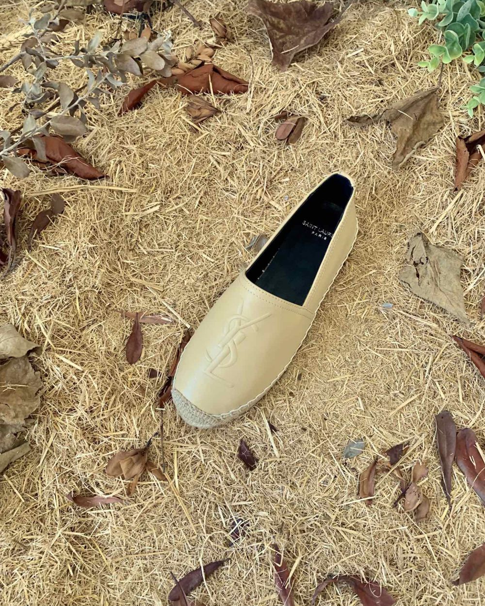 Saint Laurent Women's Ysl Embroidered Espadrilles Yellow For Women YSL