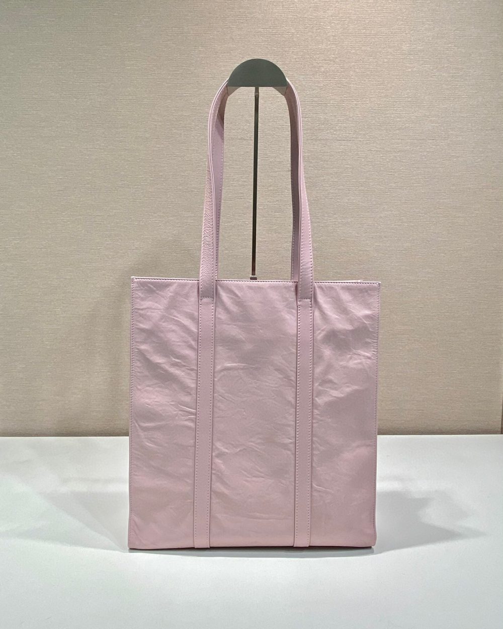 Small Antiqued Nappa Tote Bag In Pink/Black For Women 12.9 in/ 33cm 1BG459_UVL_F0E18_V_OOO