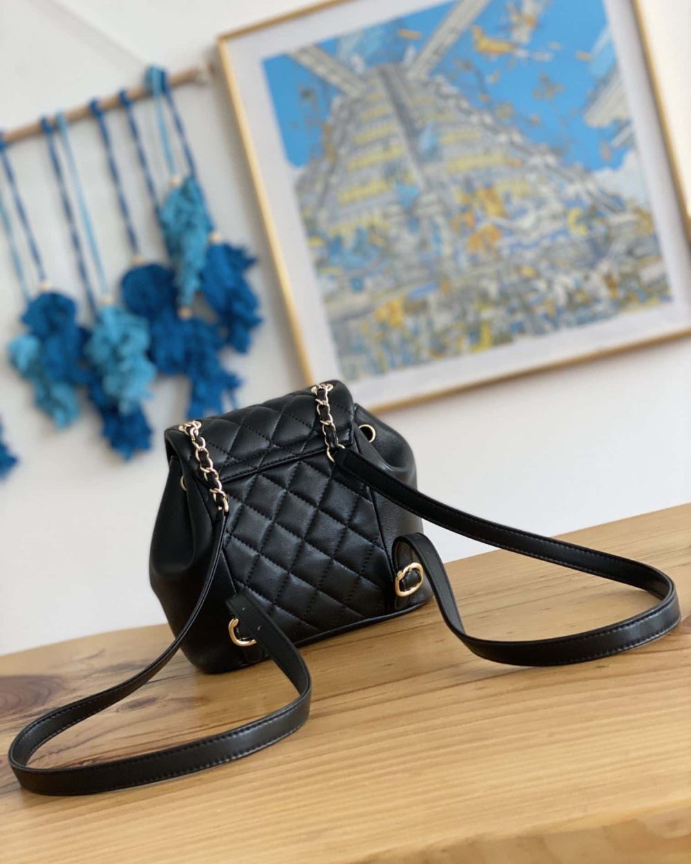 [REP 1:1] Small Backpack Black/White/Pink For Women 7.1in / 18cm AS2908