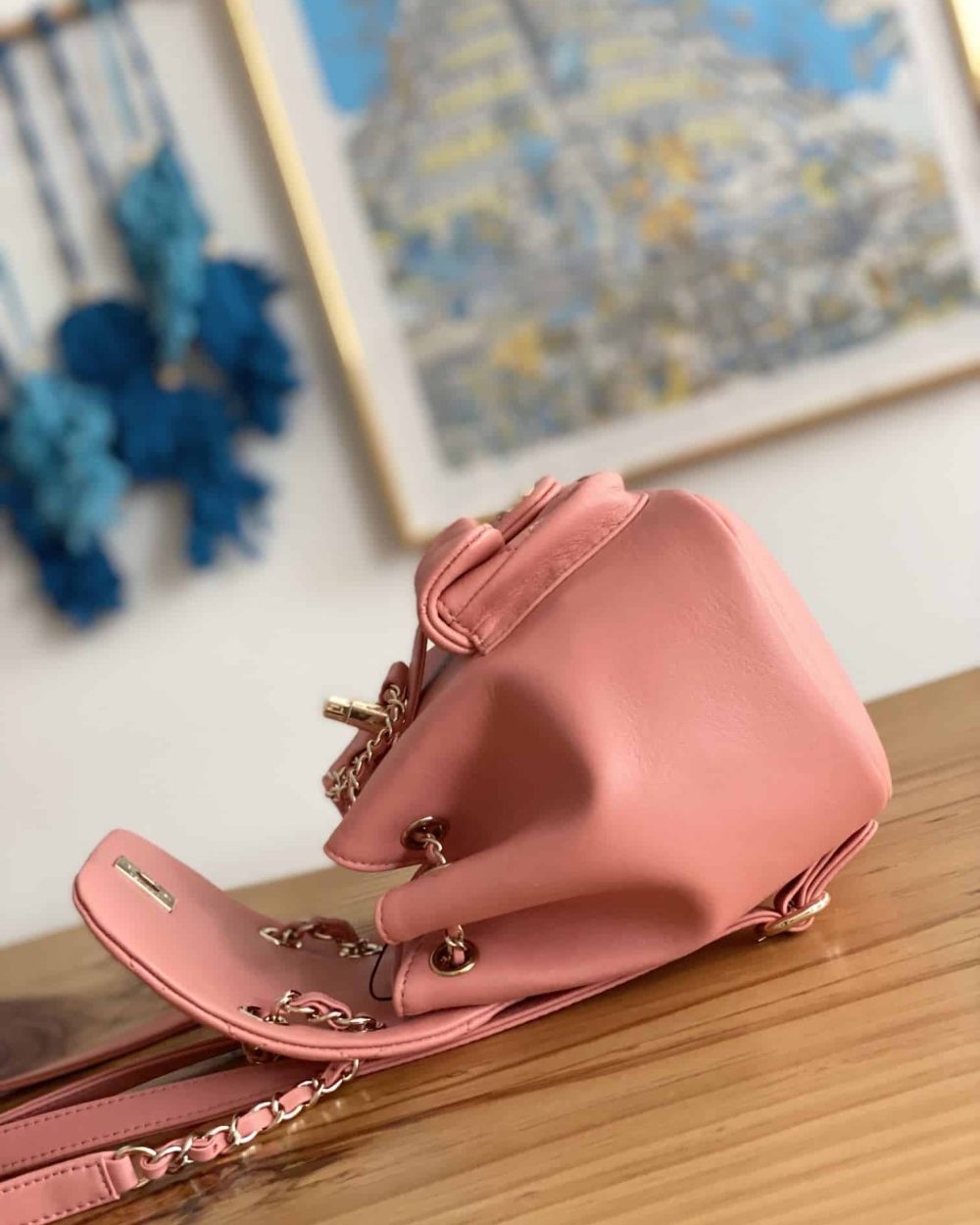 [REP 1:1] Small Backpack Black/White/Pink For Women 7.1in / 18cm AS2908