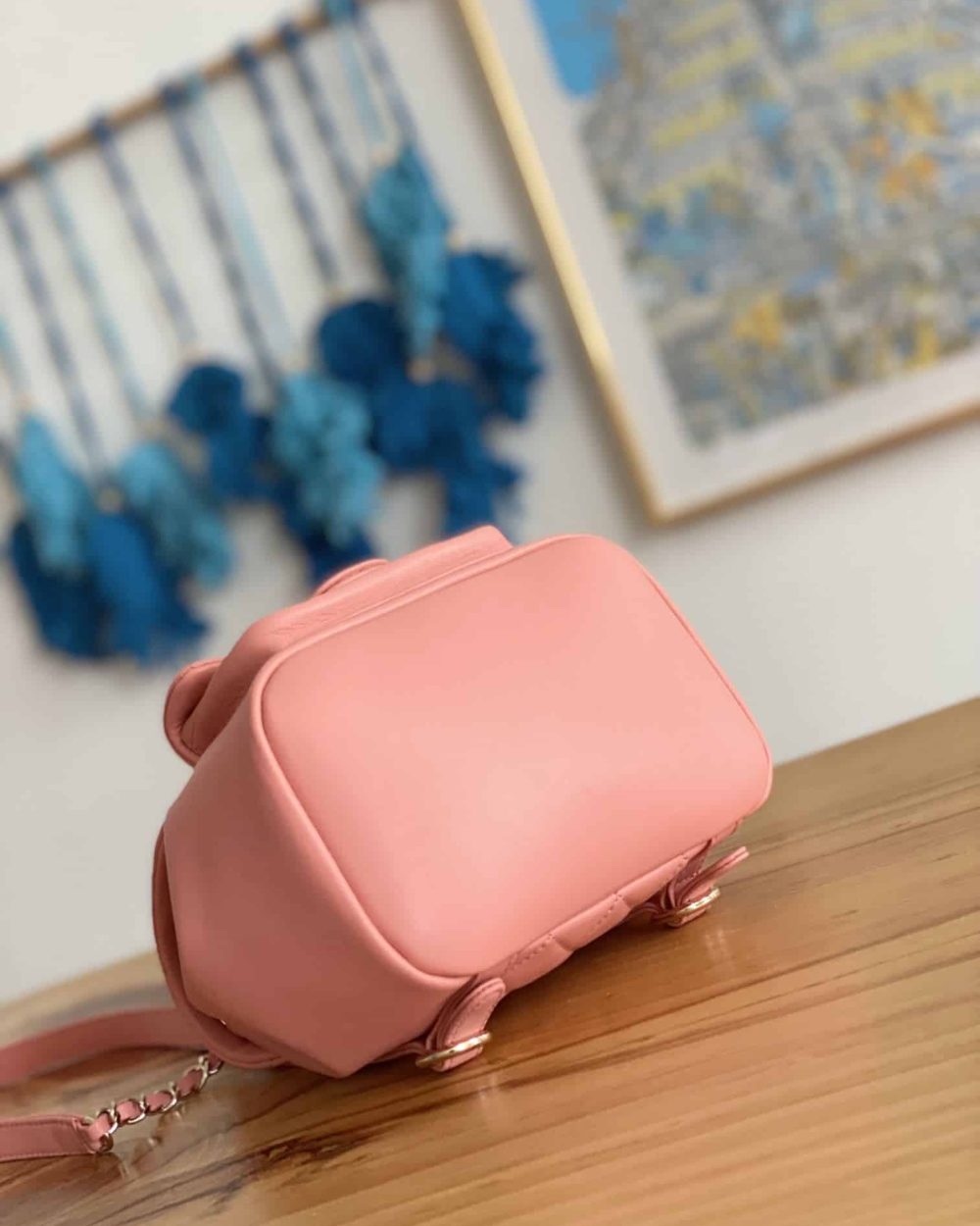 [REP 1:1] Small Backpack Black/White/Pink For Women 7.1in / 18cm AS2908