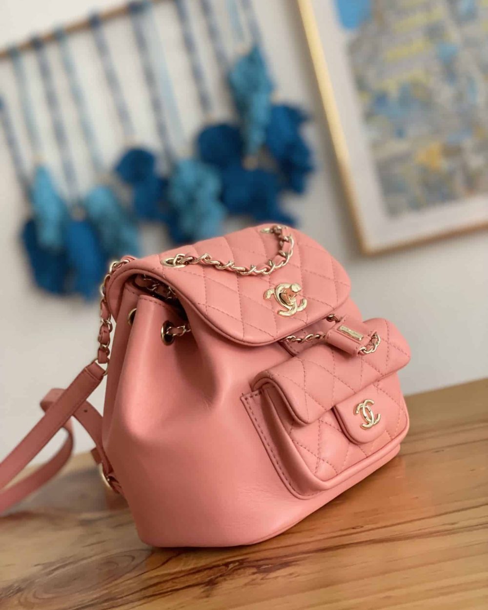 [REP 1:1] Small Backpack Black/White/Pink For Women 7.1in / 18cm AS2908